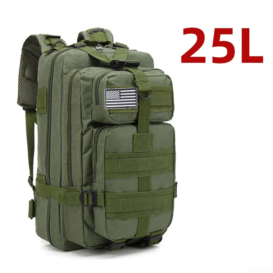 Mochila tática 25L/50L em Nylon resistente à água