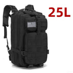 Mochila tática 25L/50L em Nylon resistente à água