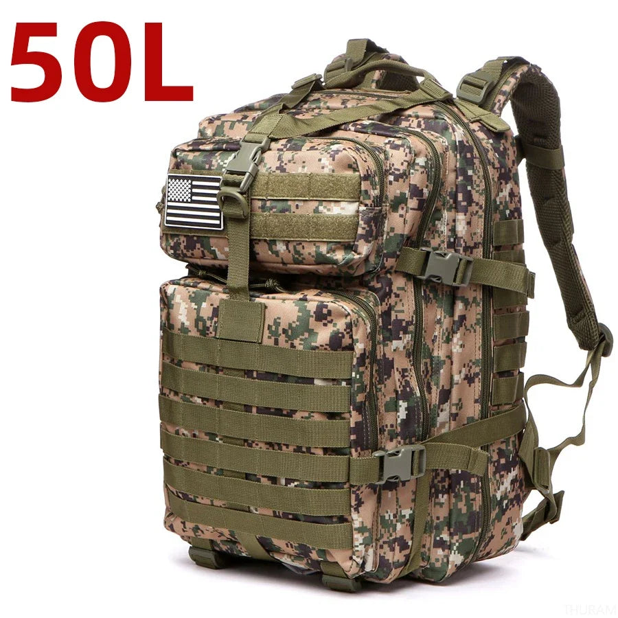 Mochila tática 25L/50L em Nylon resistente à água