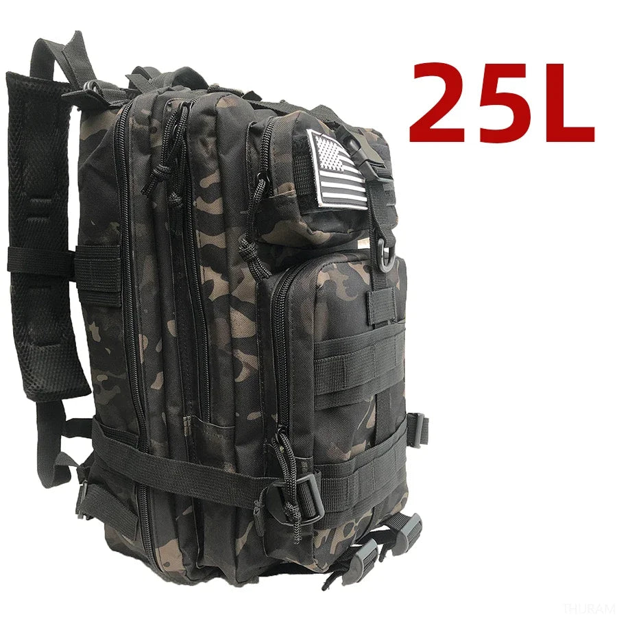 Mochila tática 25L/50L em Nylon resistente à água