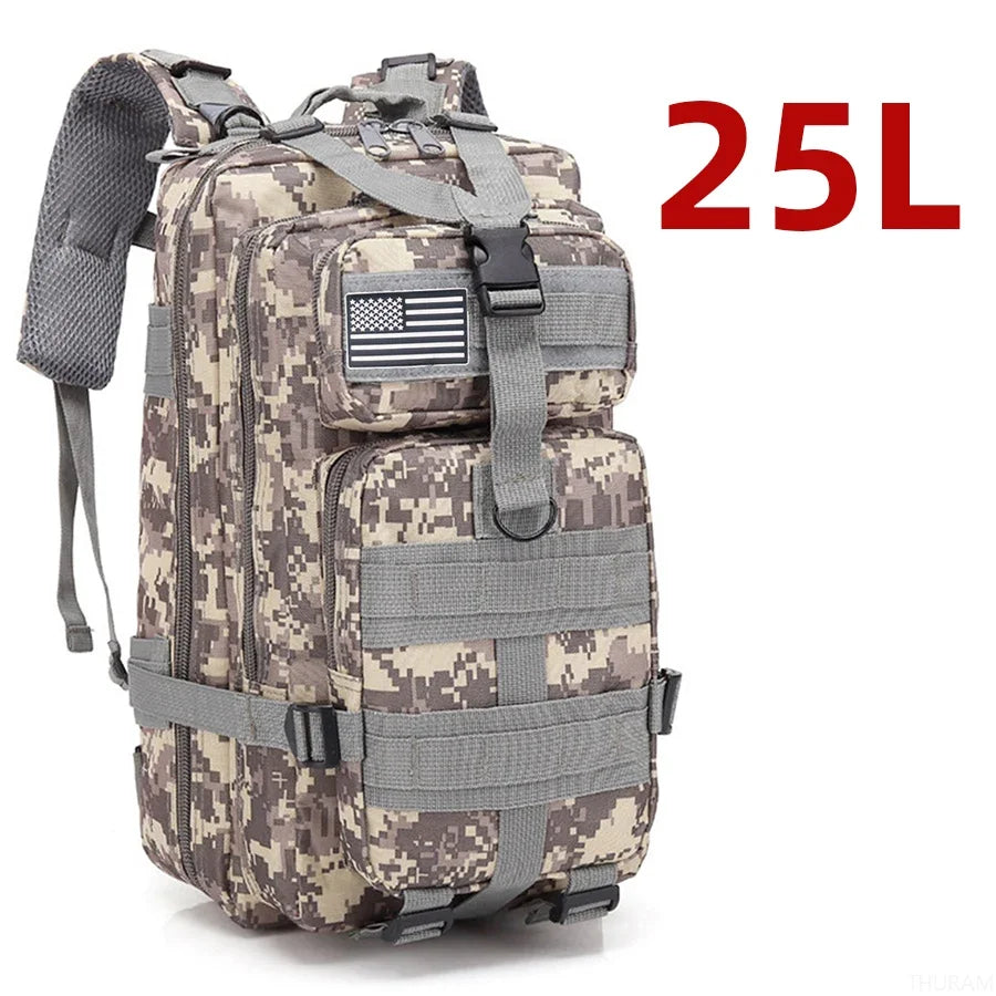 Mochila tática 25L/50L em Nylon resistente à água